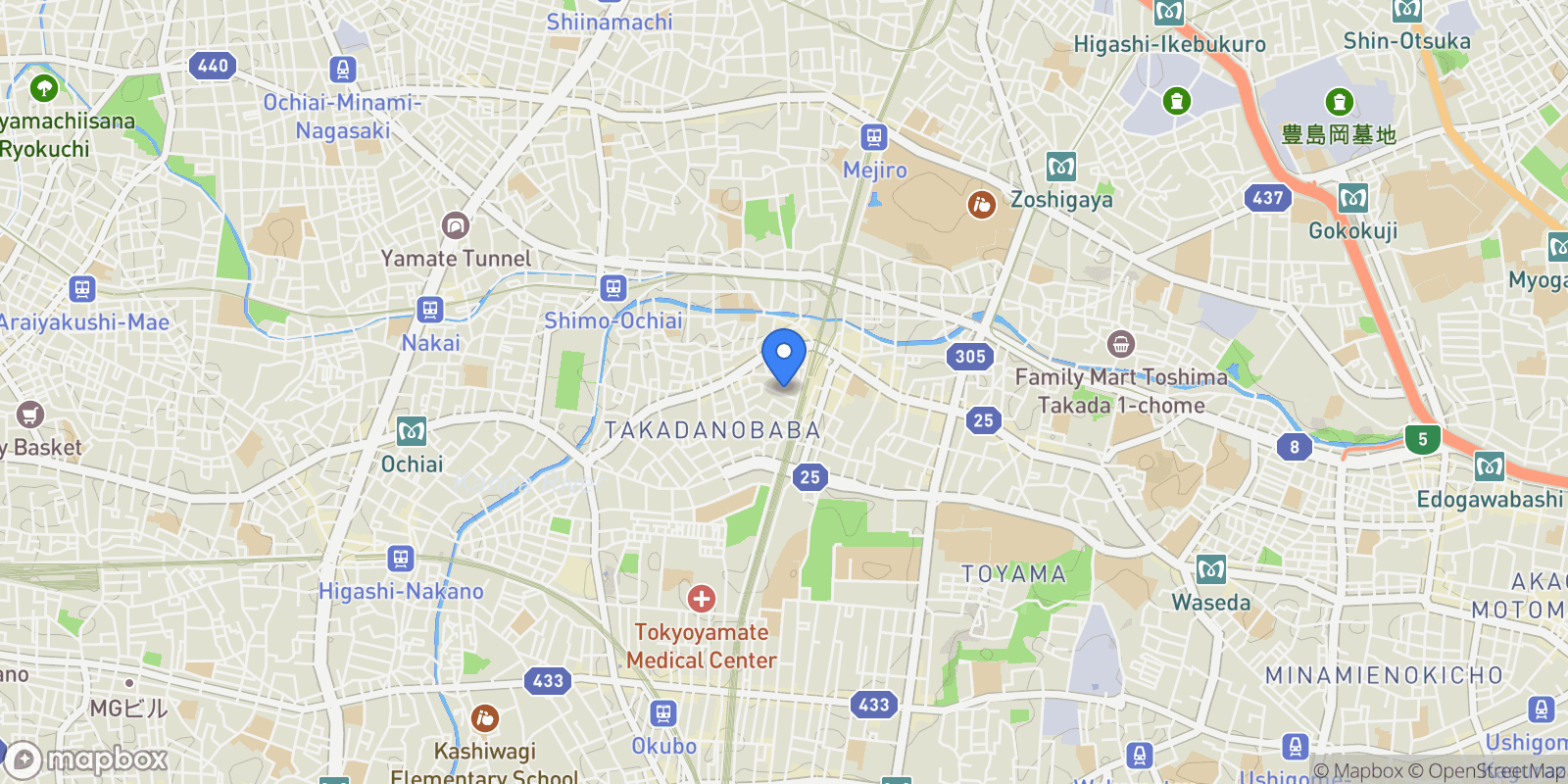 Map showing Shinjuku-ku, 13 169-0075, Shinjuku City, Tokyo, Japan.