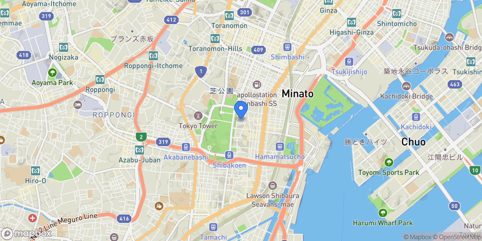 Map showing Minato, 13, Minato City, Tokyo, Japan.