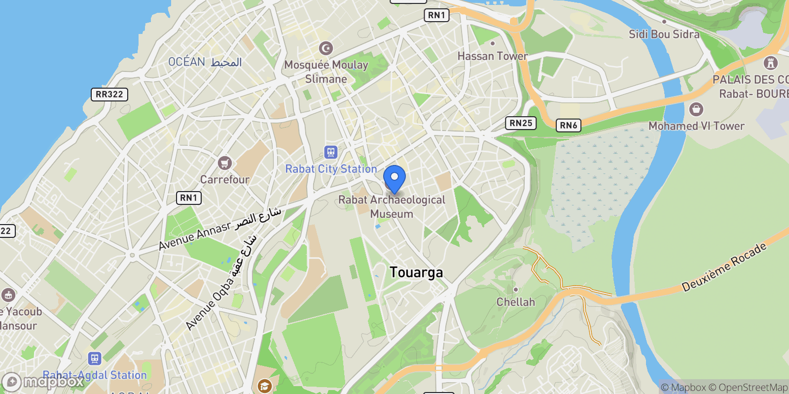 Map showing Rabat, Rabat-Salé-Kénitra, Morocco.