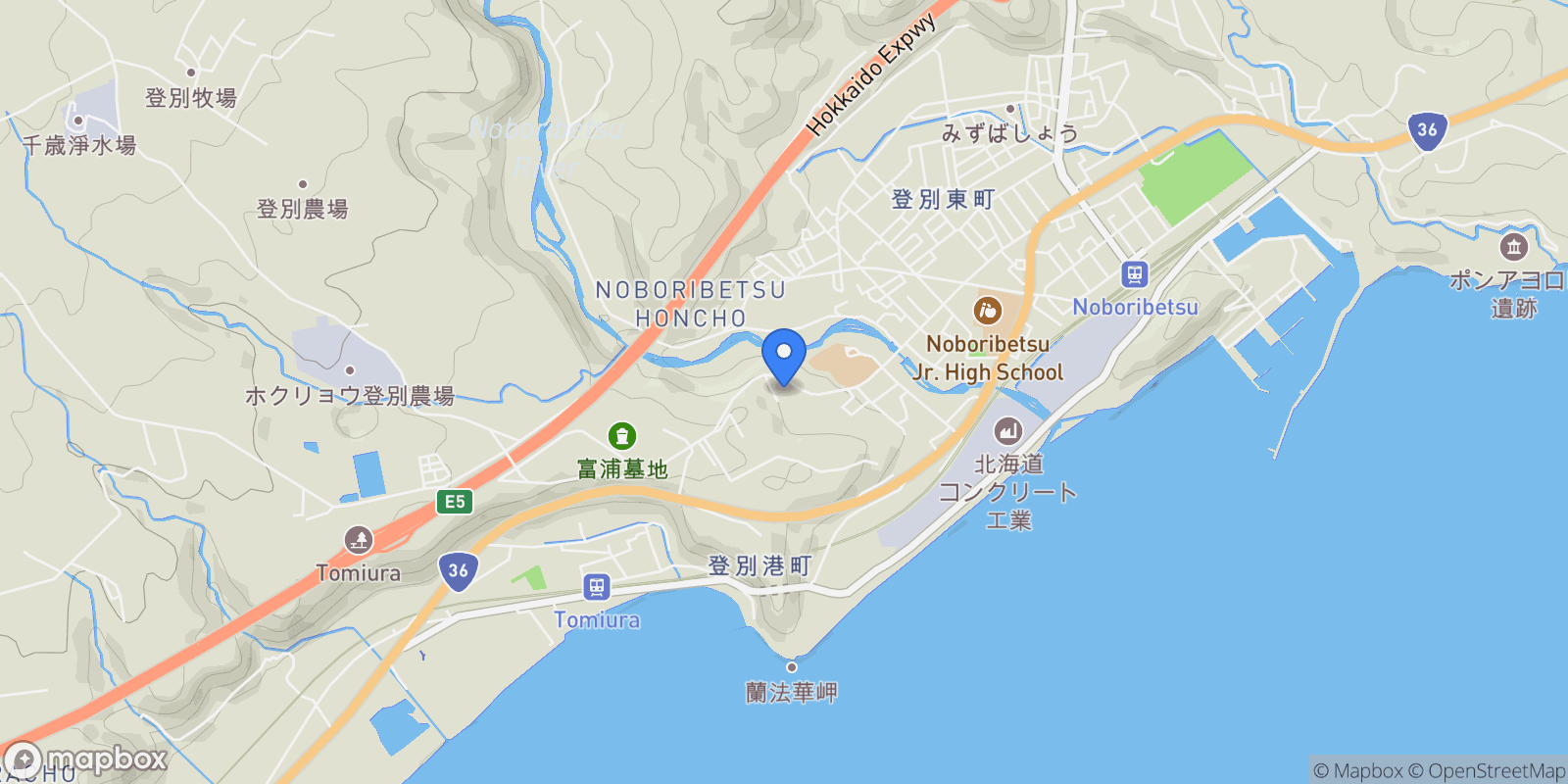 Map showing Noboribetsu-shi,, 01 059-0465, Noboribetsu, Hokkaido, Japan.