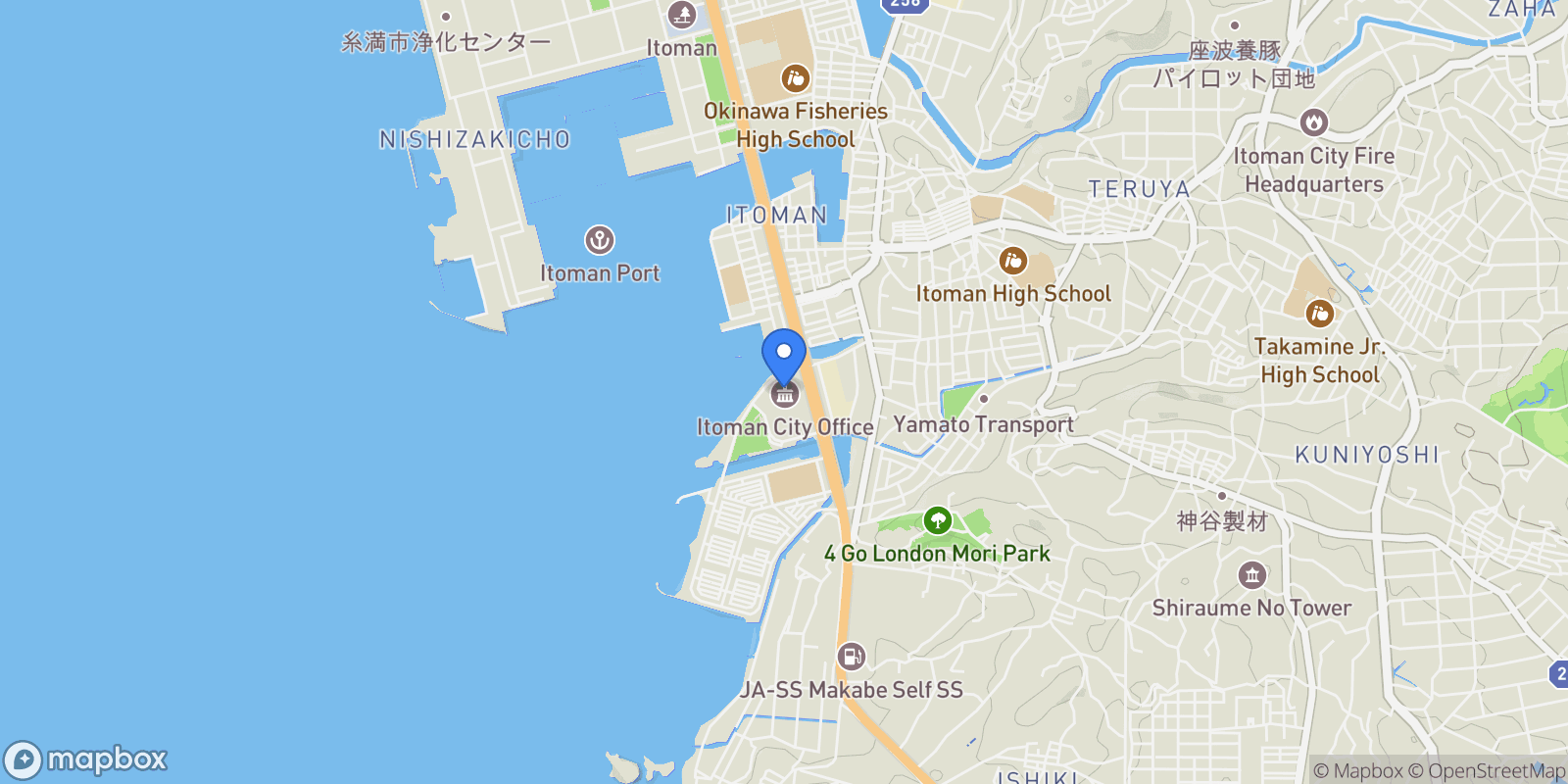 Map showing Itoman, 47, Itoman, Okinawa, Japan.