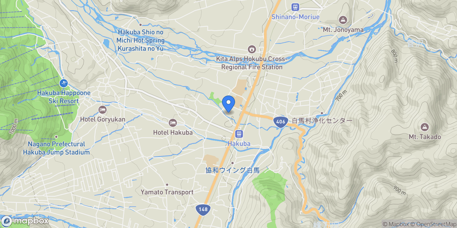Map showing Hakuba, 14, Hakuba, Nagano, Japan.