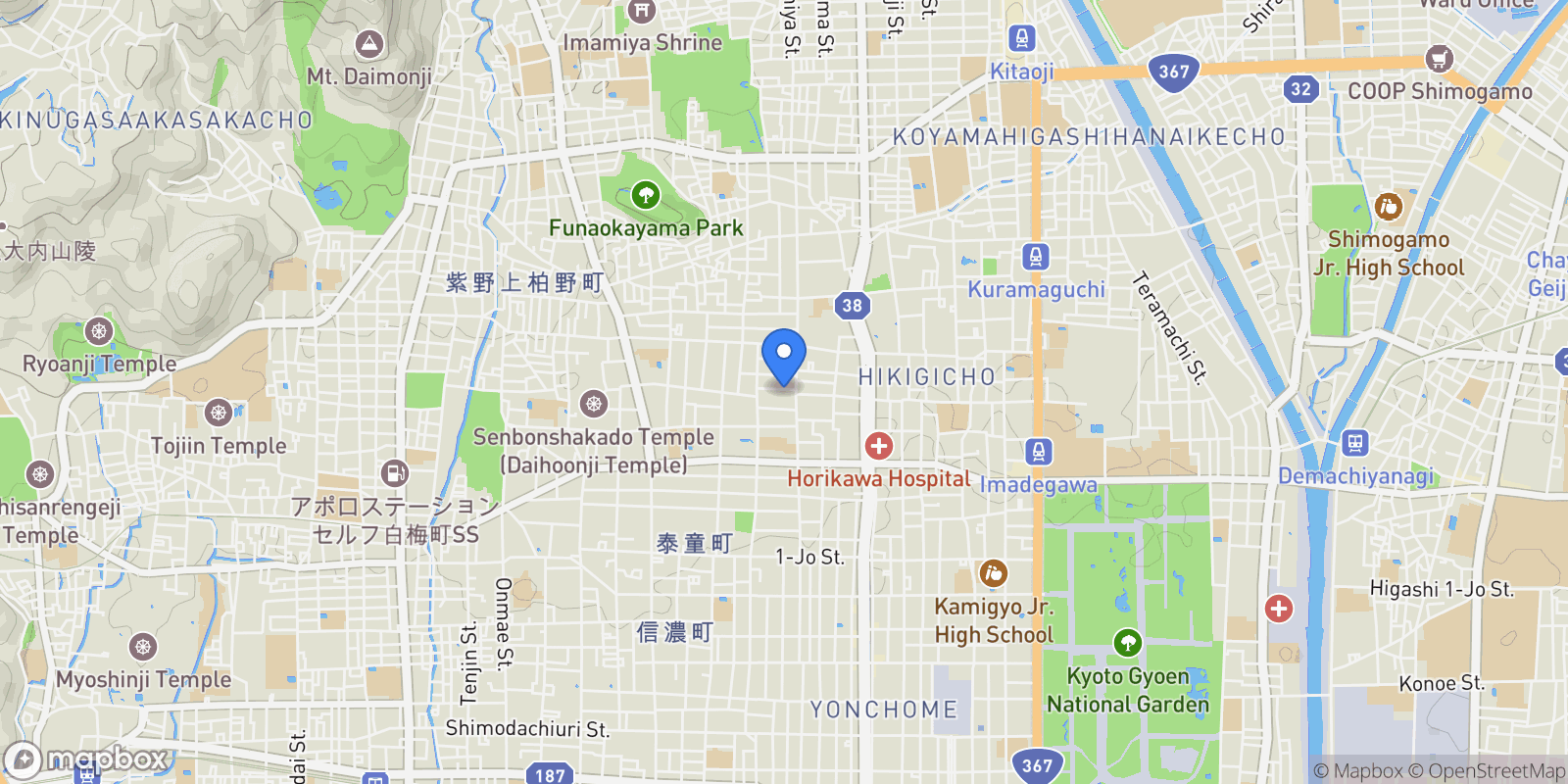 Map showing Suzuriyacho,Kamigyoku, Kyoto, 26, Kyoto, Kyoto, Japan.