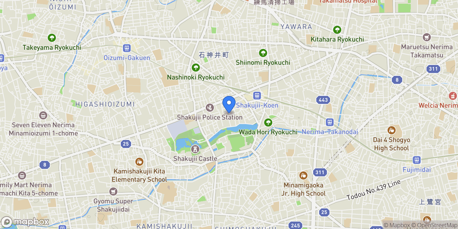 Map showing Nerima-ku, 13 177-0041, Nerima City, Tokyo, Japan.