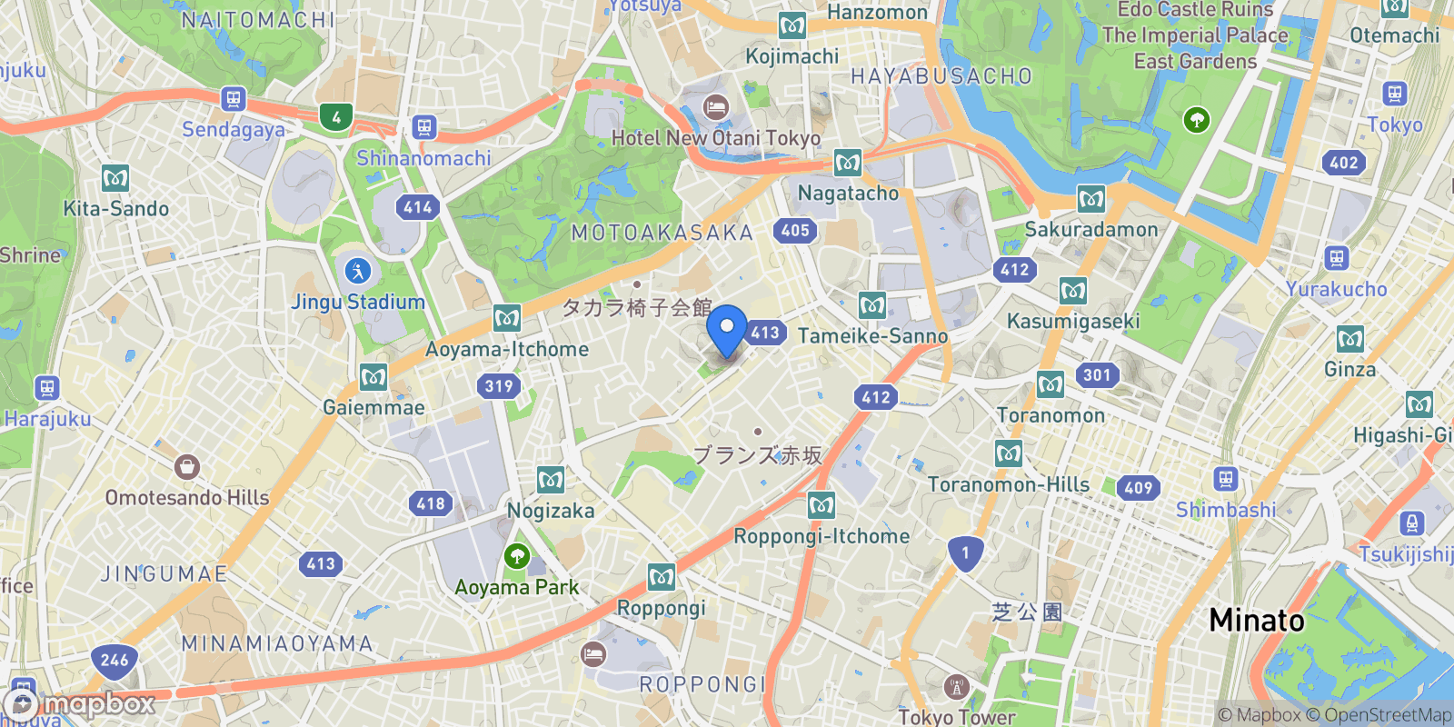 Map showing Minato-ku, 13 107-0052, Minato City, Tokyo, Japan.