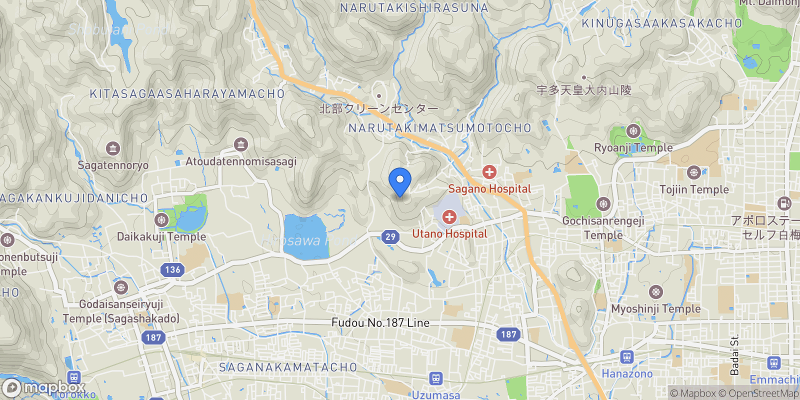 Map showing Kyoto, 26 616-8255, Kyoto, Kyoto, Japan.