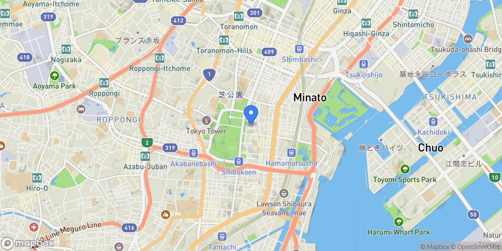 Map showing Minato, 13, Minato City, Tokyo, Japan.