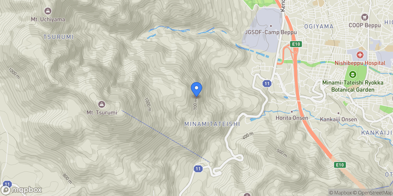 Map showing Beppu city, 44 874-0823, Beppu, Oita, Japan.