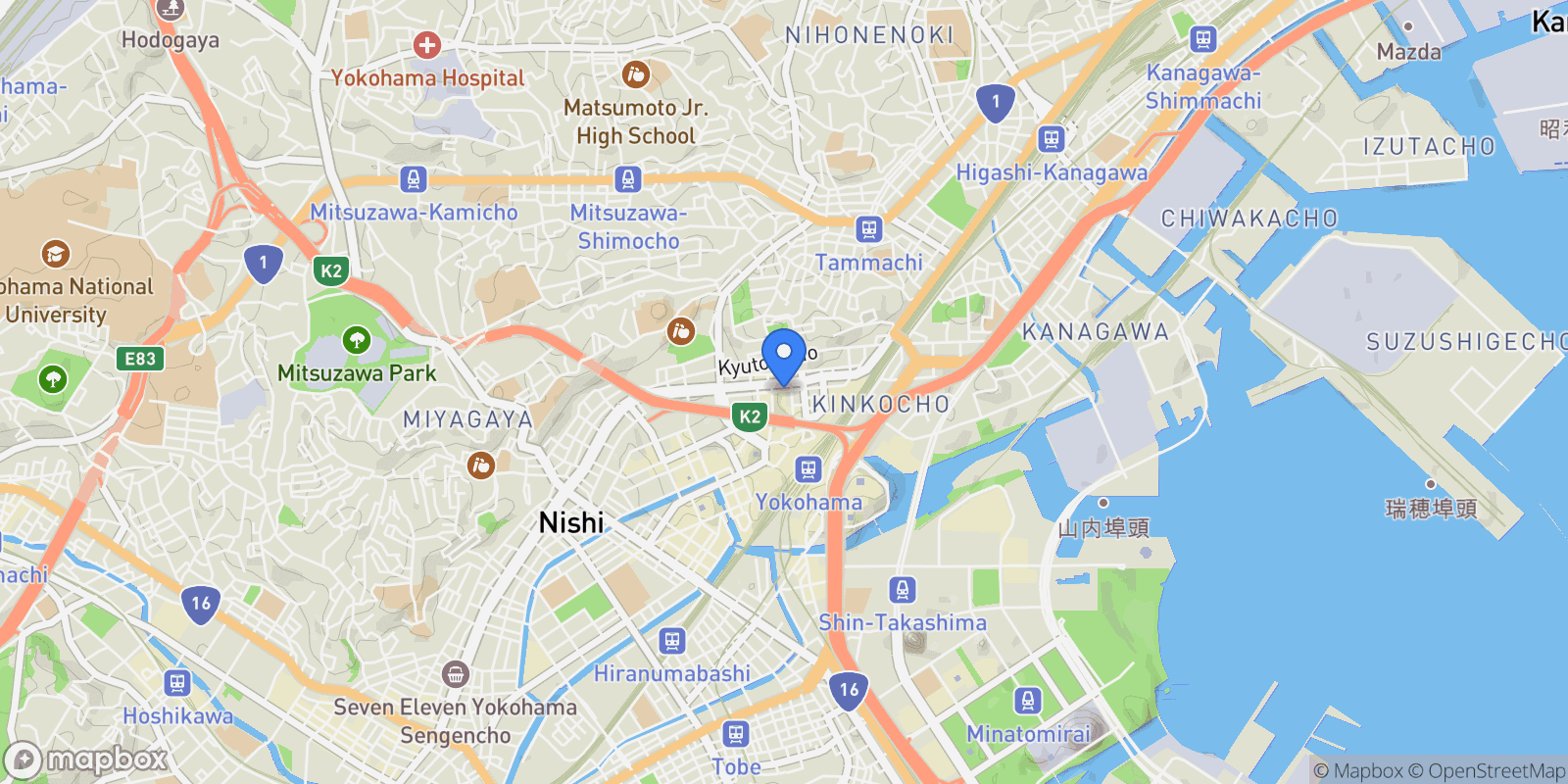 Map showing Yokohama, 14 221-0835, Kamakura, Kanagawa, Japan.
