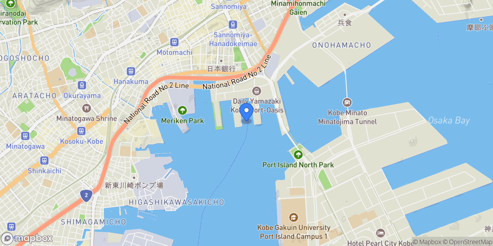 Map showing Kobe, 28 650-0041, Kobe, Hyogo, Japan.