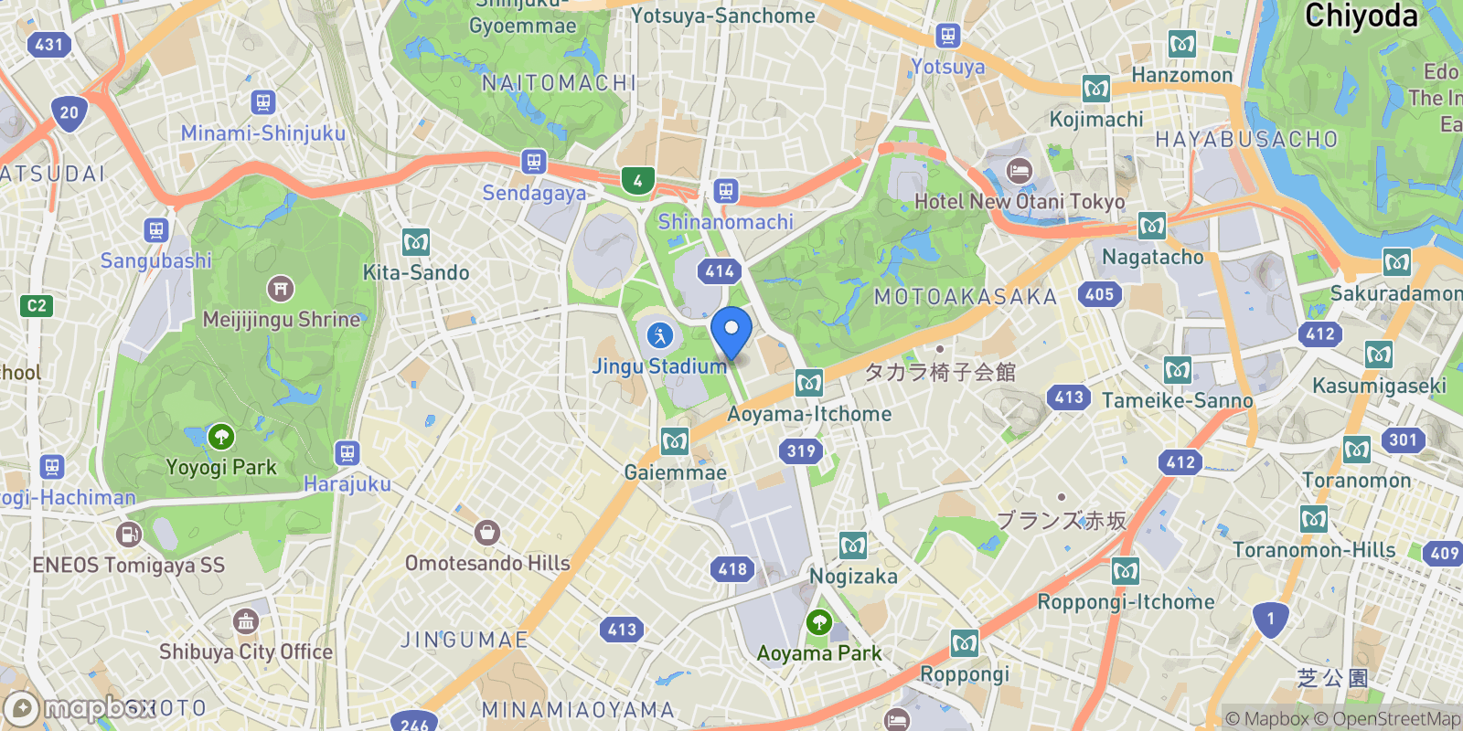 Map showing Minato-ku, 13 107-0061, Minato City, Tokyo, Japan.