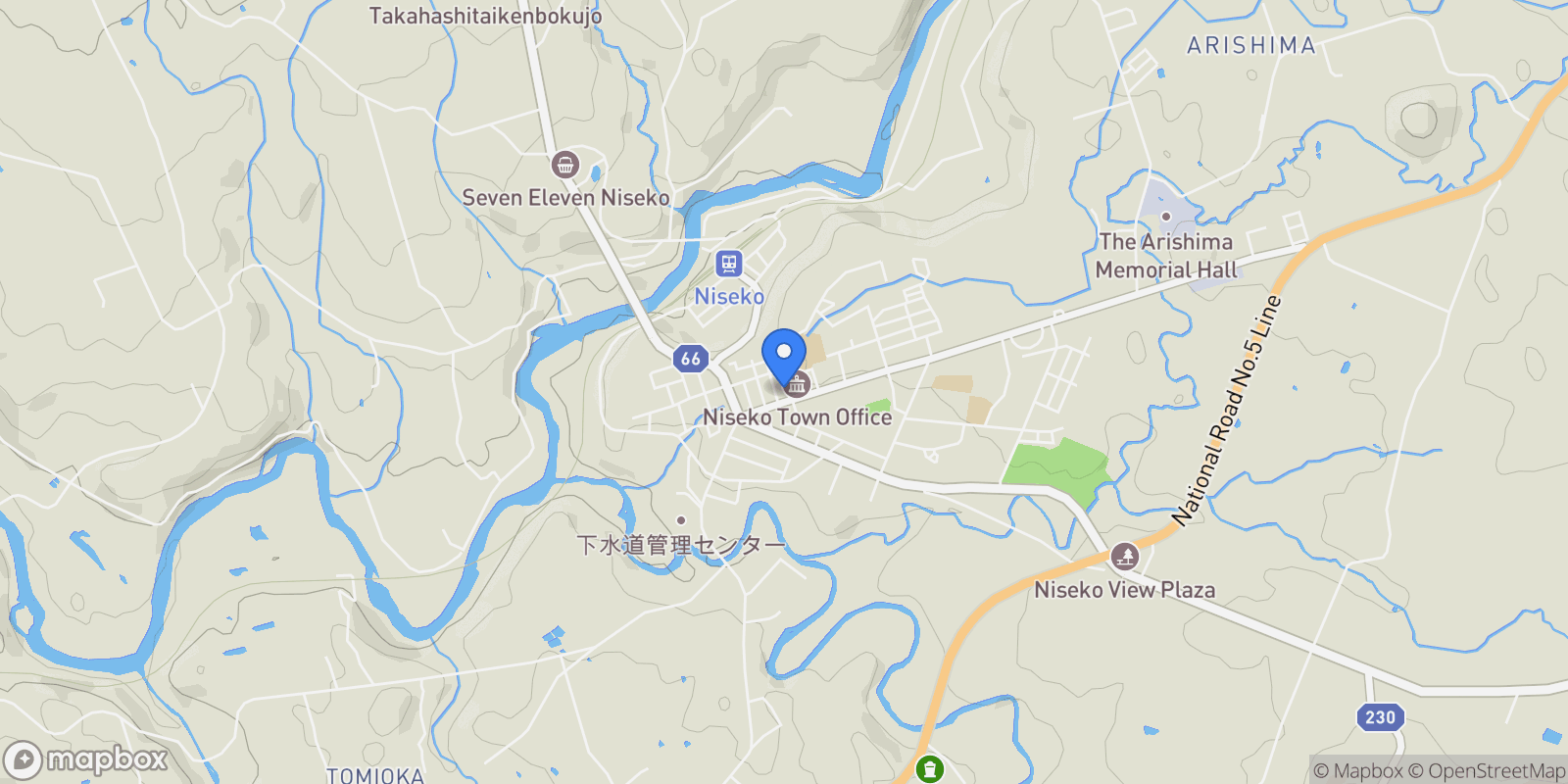 Map showing Niseko, 01, Niseko, Hokkaido, Japan.
