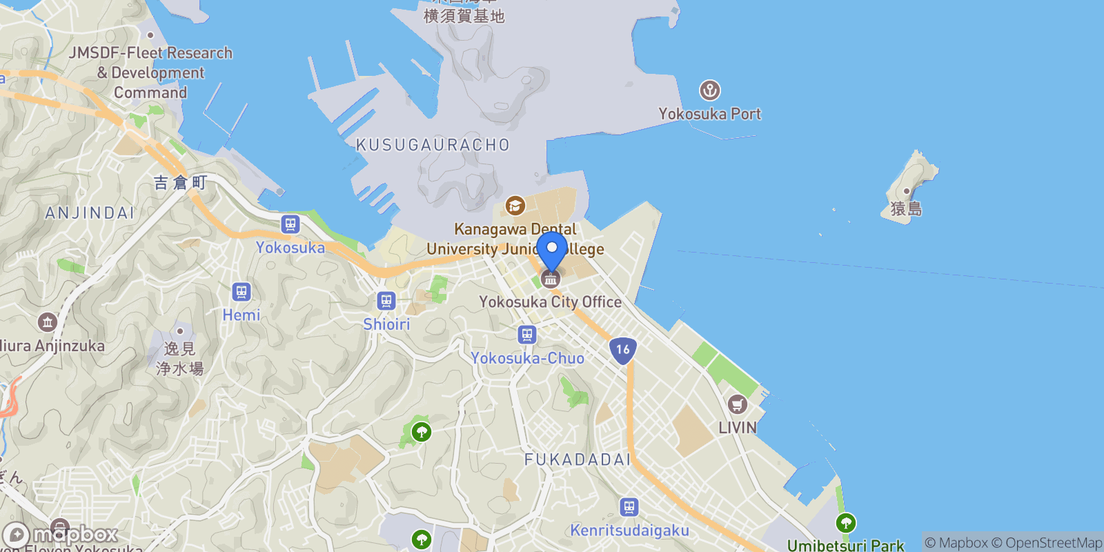 Map showing Yokosuka, 14, Yokosuka, Kanagawa, Japan.