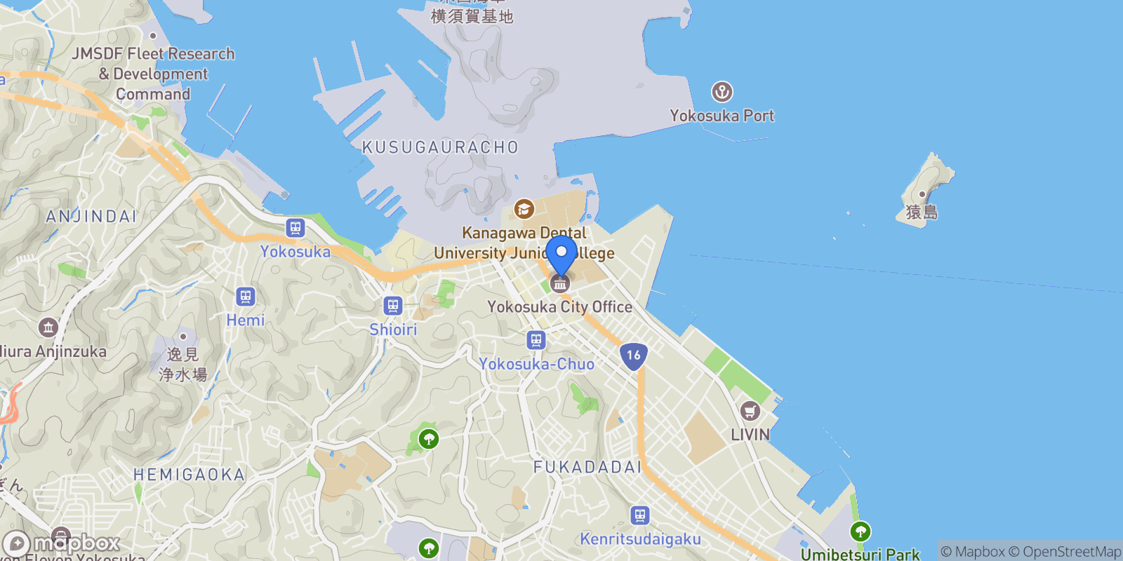 Map showing Yokosuka, 14, Yokosuka, Kanagawa, Japan.