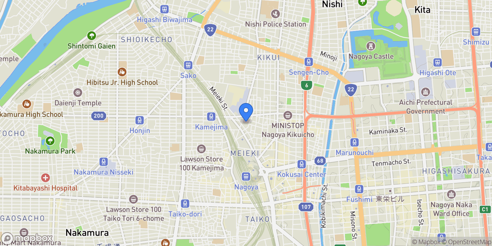 Map showing Nagoya, 23 451-0045, Nagoya, Aichi, Japan.