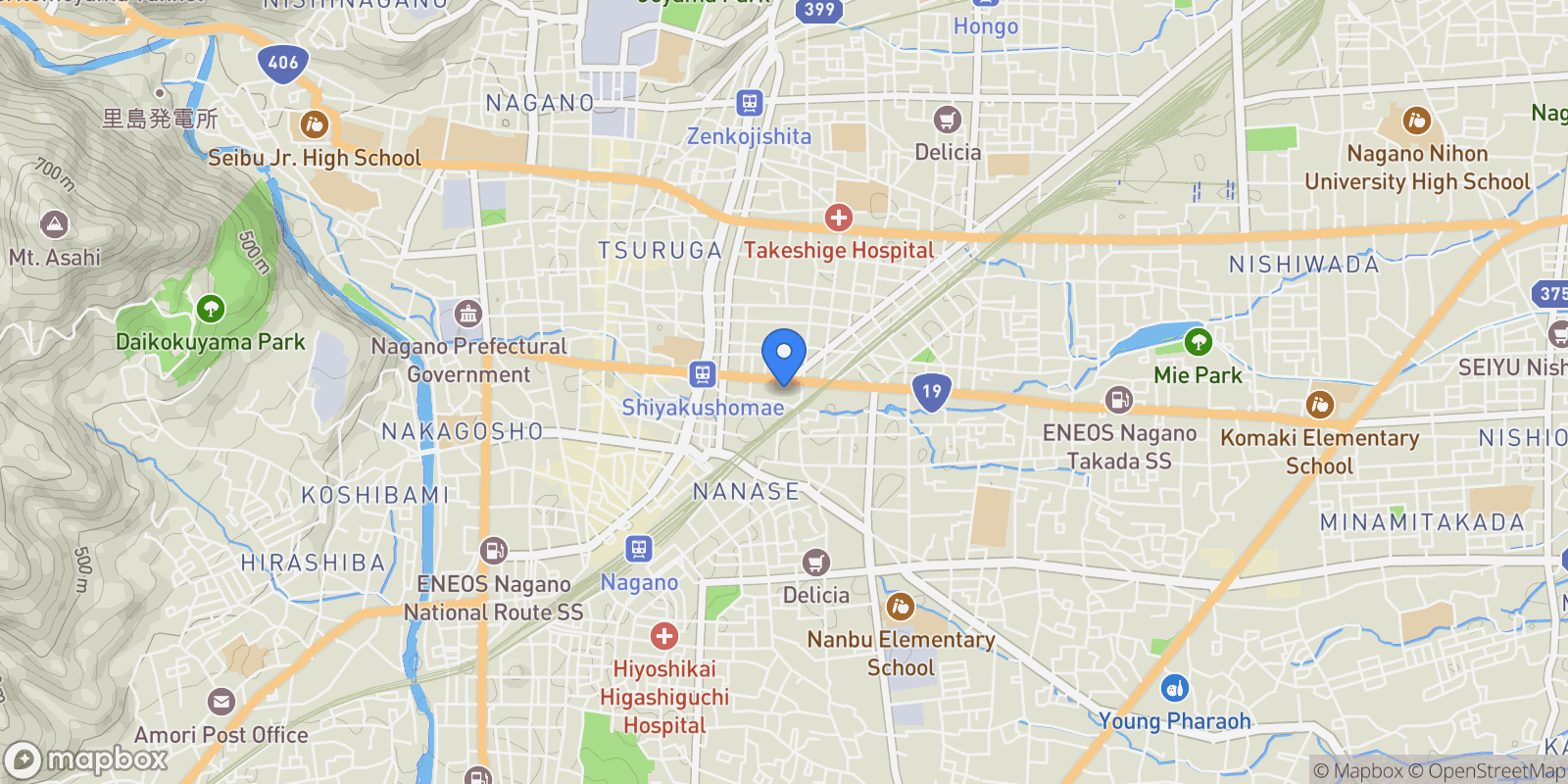 Map showing Nagano, 13, Nagano, Nagano, Japan.