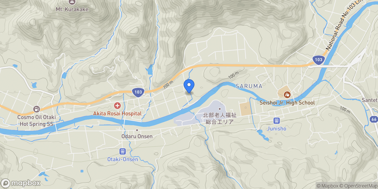 Map showing Karuizawa, 20, Odate, Akita, Japan.