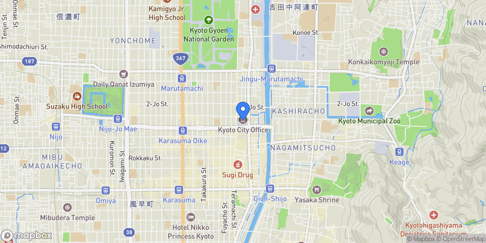 Map showing Kyoto, 26, Kyoto, Kyoto, Japan.