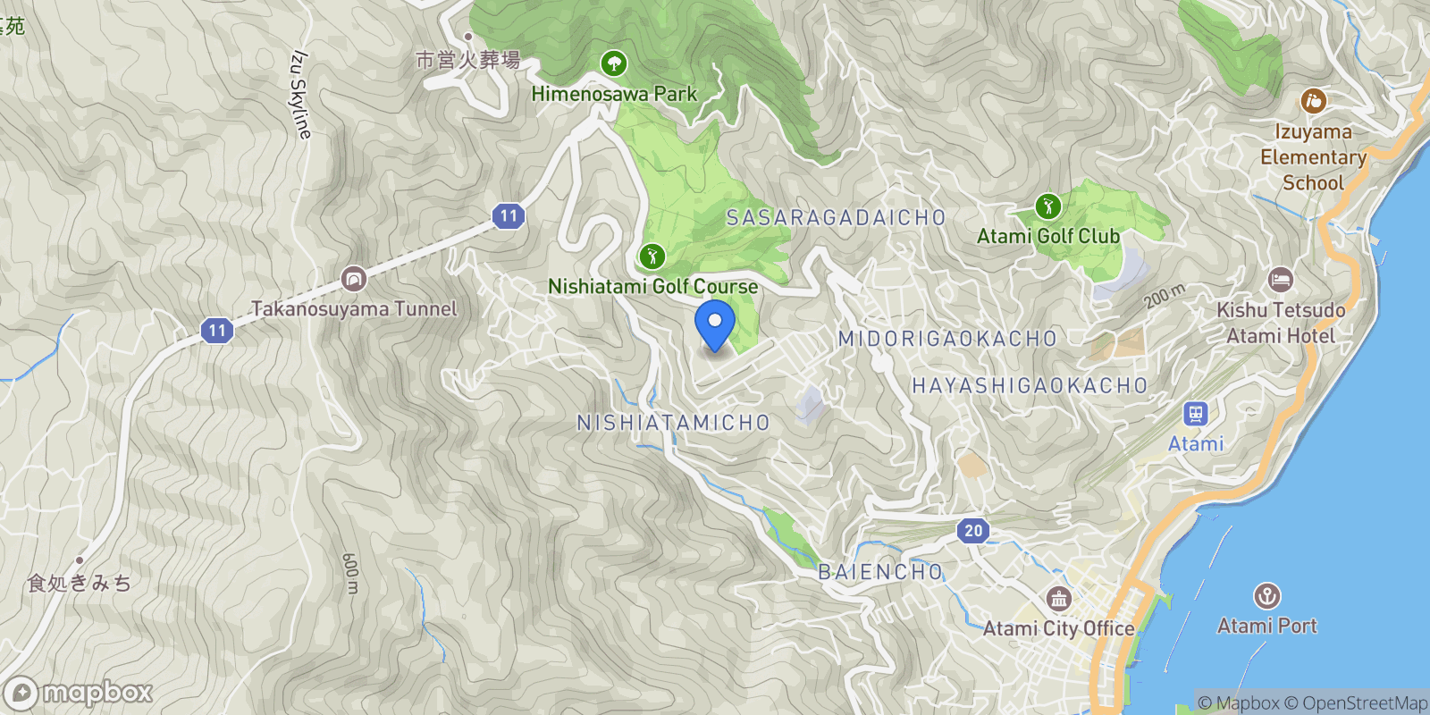 Map showing Atami, 22 413-0038, Atami, Shizuoka, Japan.