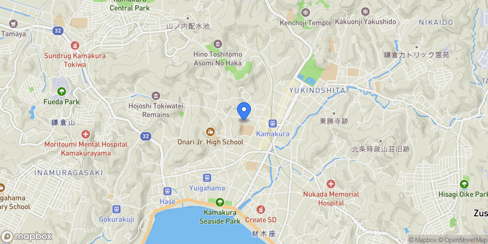 Map showing Kamakura, 14, Kamakura, Kanagawa, Japan.