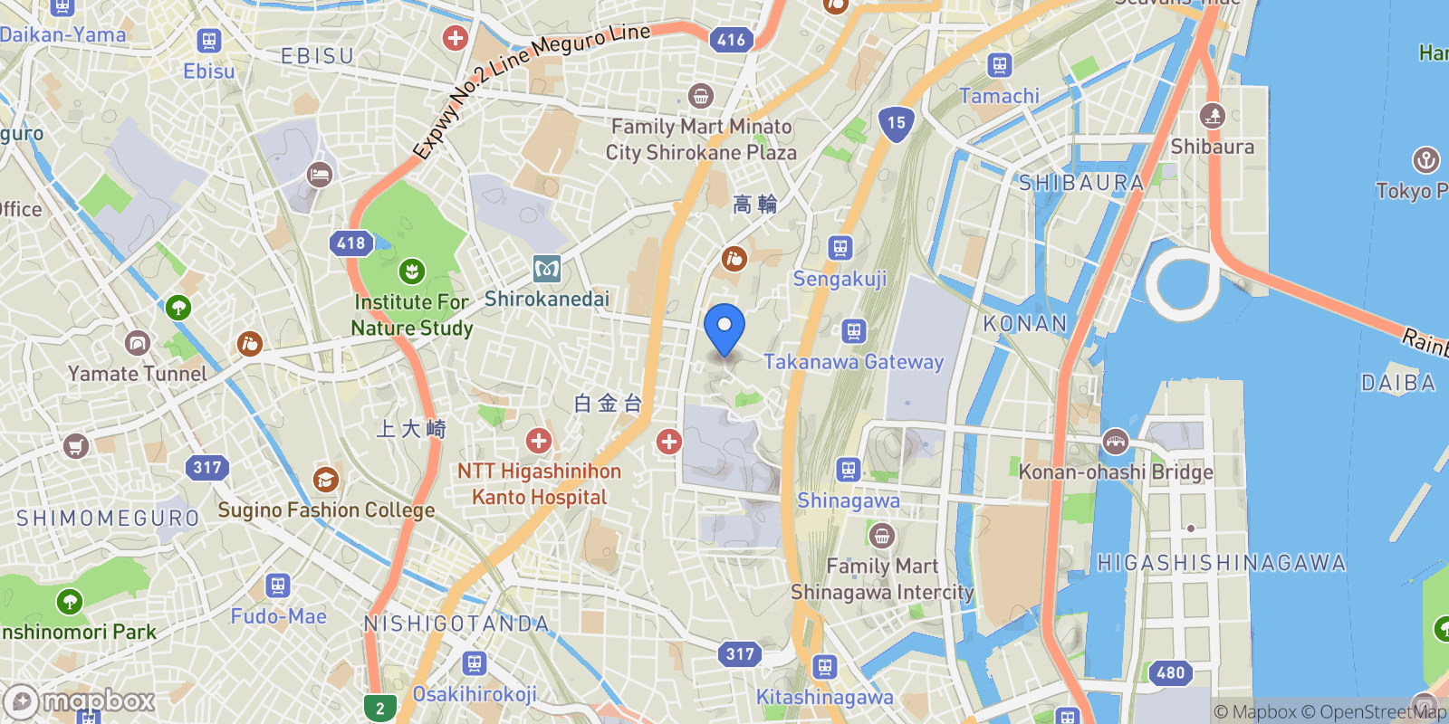 Map showing Minato-ku, 13 108-0074, Minato City, Tokyo, Japan.