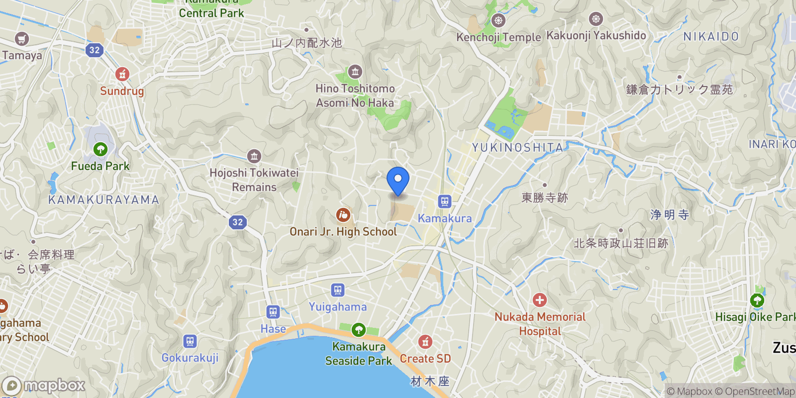 Map showing Kamakura, 14, Kamakura, Kanagawa, Japan.