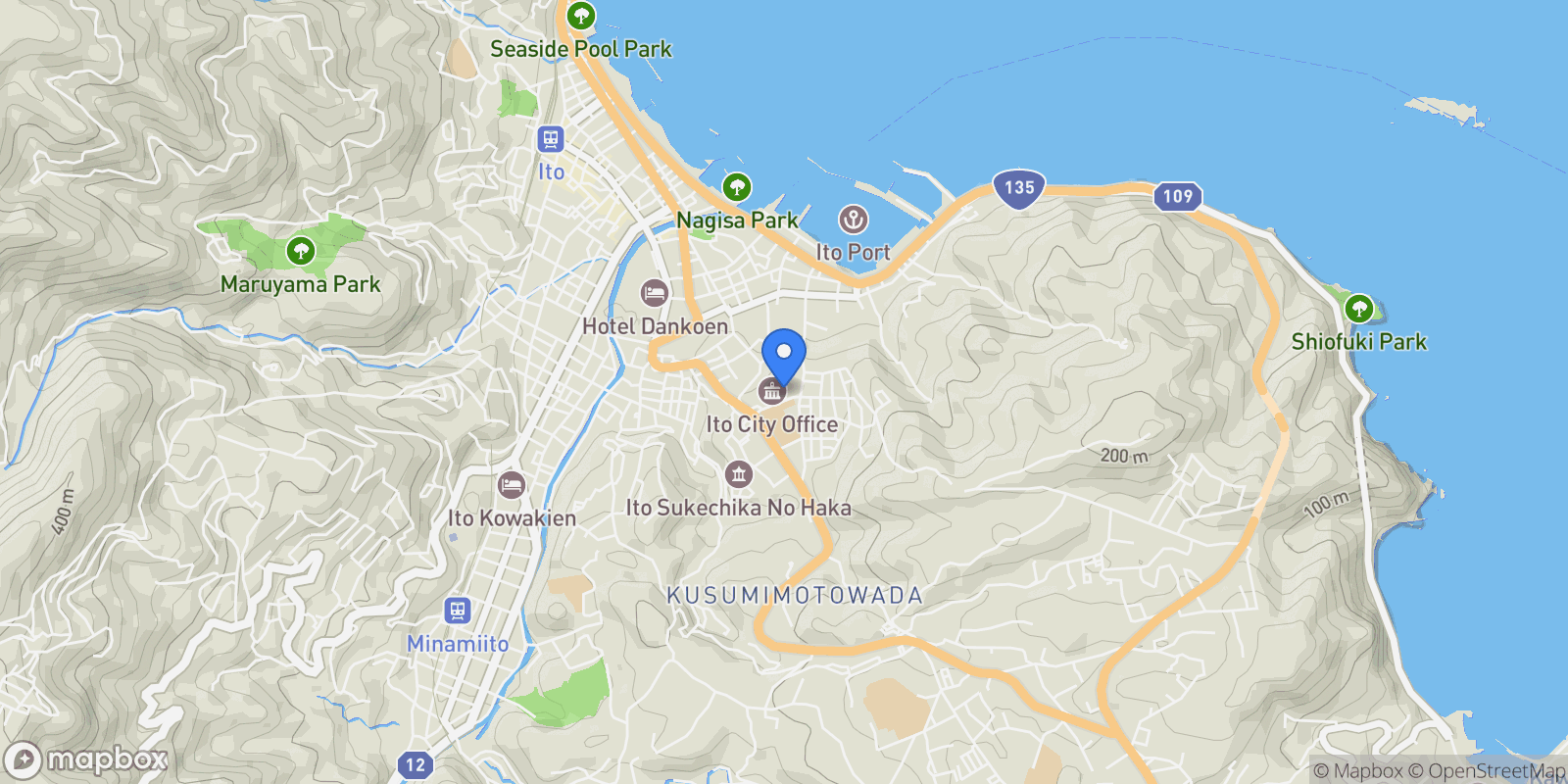 Map showing Ito-shi, 22, Itō, Shizuoka, Japan.
