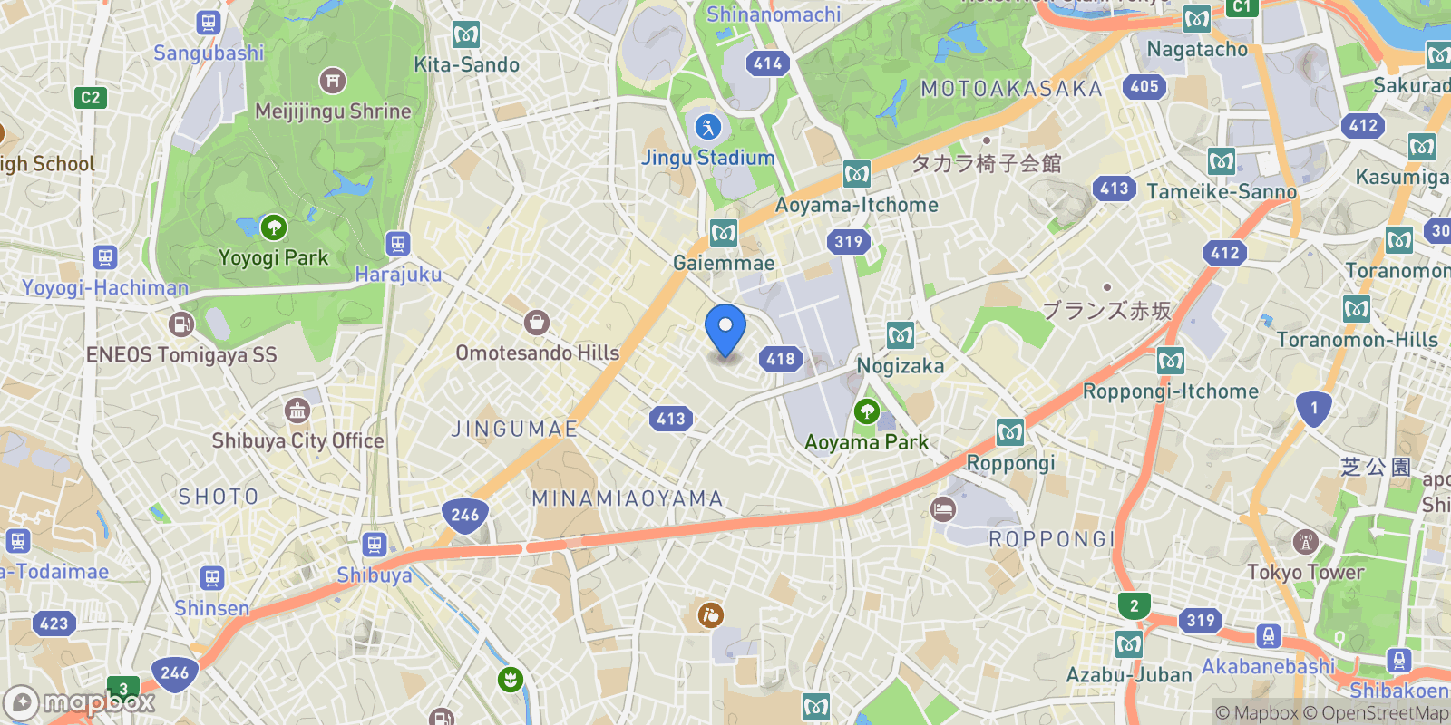 Map showing Minato-ku, 13 107-0062, Minato City, Tokyo, Japan.
