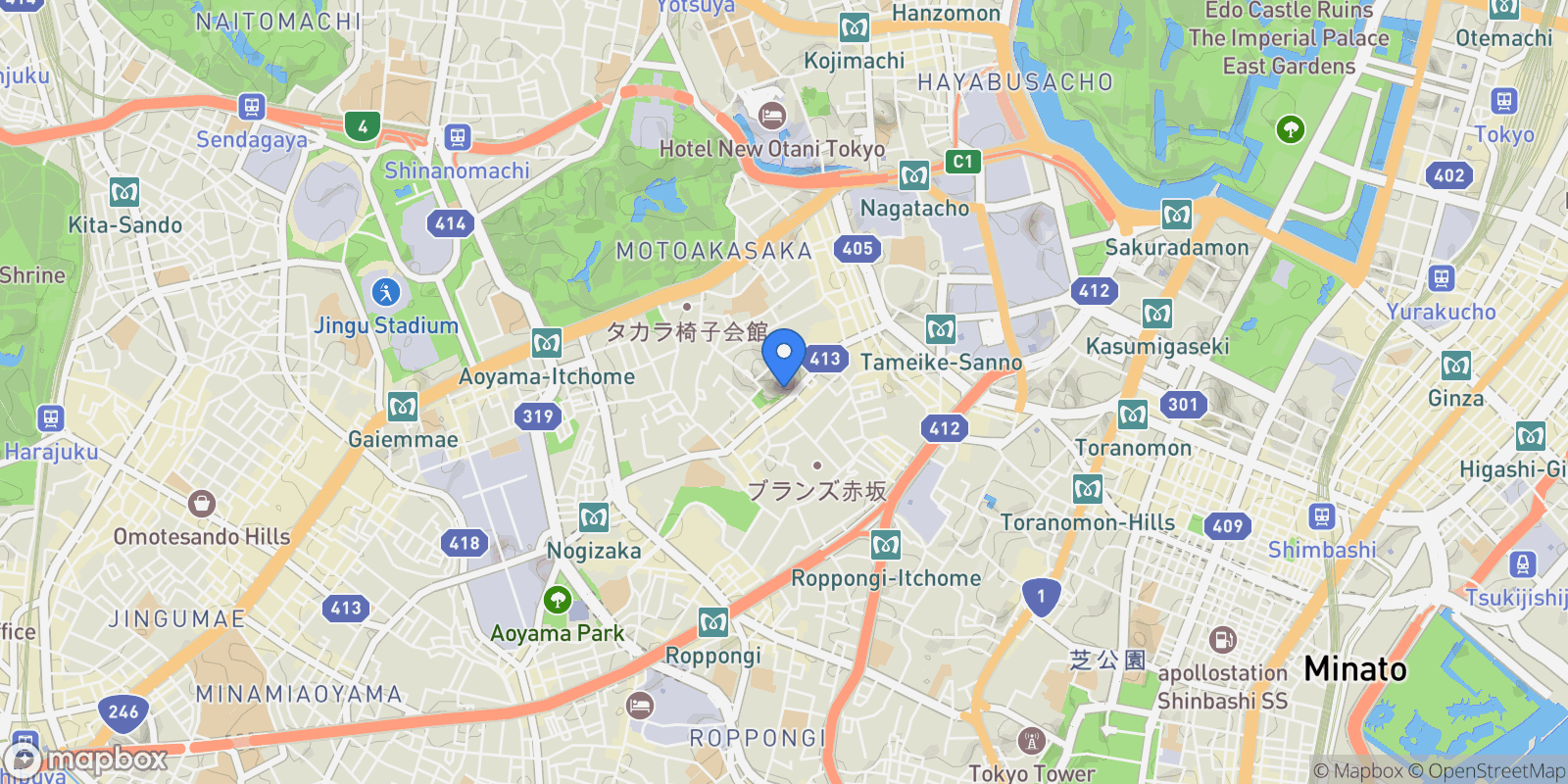 Map showing Minato-ku, 13 107-0052, Minato City, Tokyo, Japan.
