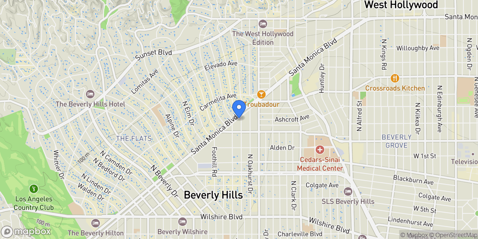 Map showing 455 N Palm Drive PH, Beverly Hills, California, United States.