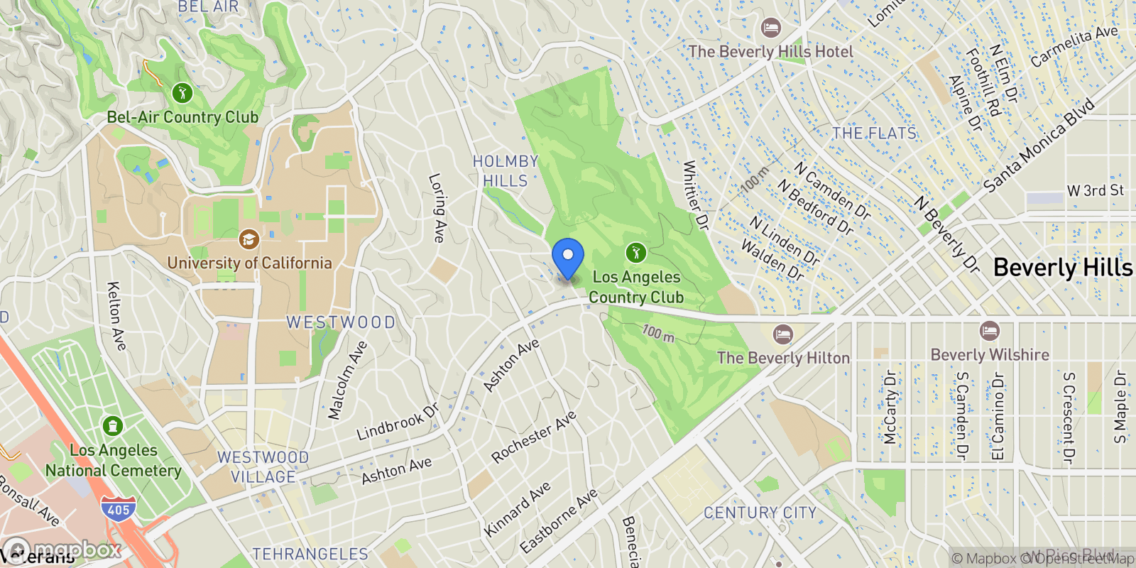 Map showing 865 Comstock Avenue PHD, Los Angeles, California, United States.