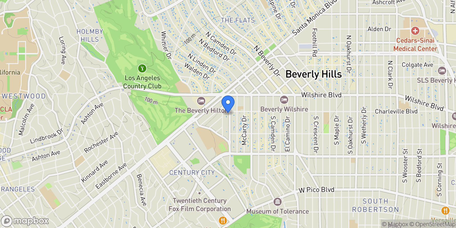 Map showing 211 S Spalding Drive 109S, Beverly Hills, California, United States.