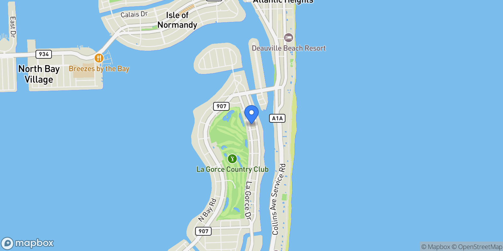 Map showing 5925 La Gorce Dr, Miami Beach, Florida, United States.
