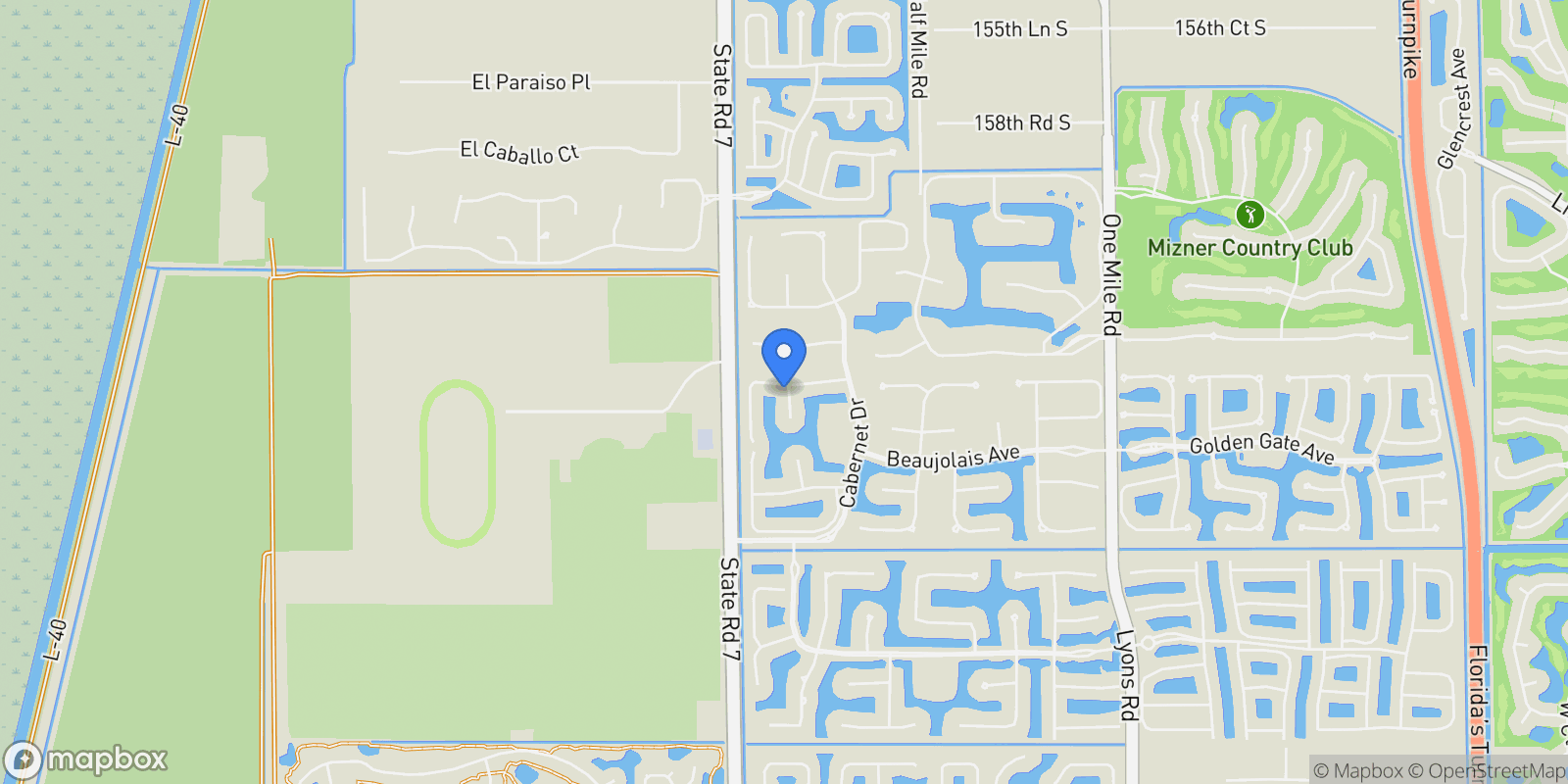 Map showing 9772 Rennes Ln, Delray Beach, Florida, United States.