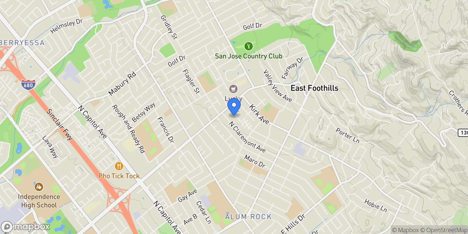 Map showing 263 La Pala Drive, San Jose, California, United States.