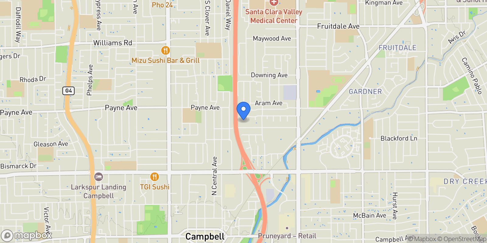 Map showing 919 Ravenscourt Avenue, Campbell, California, United States.