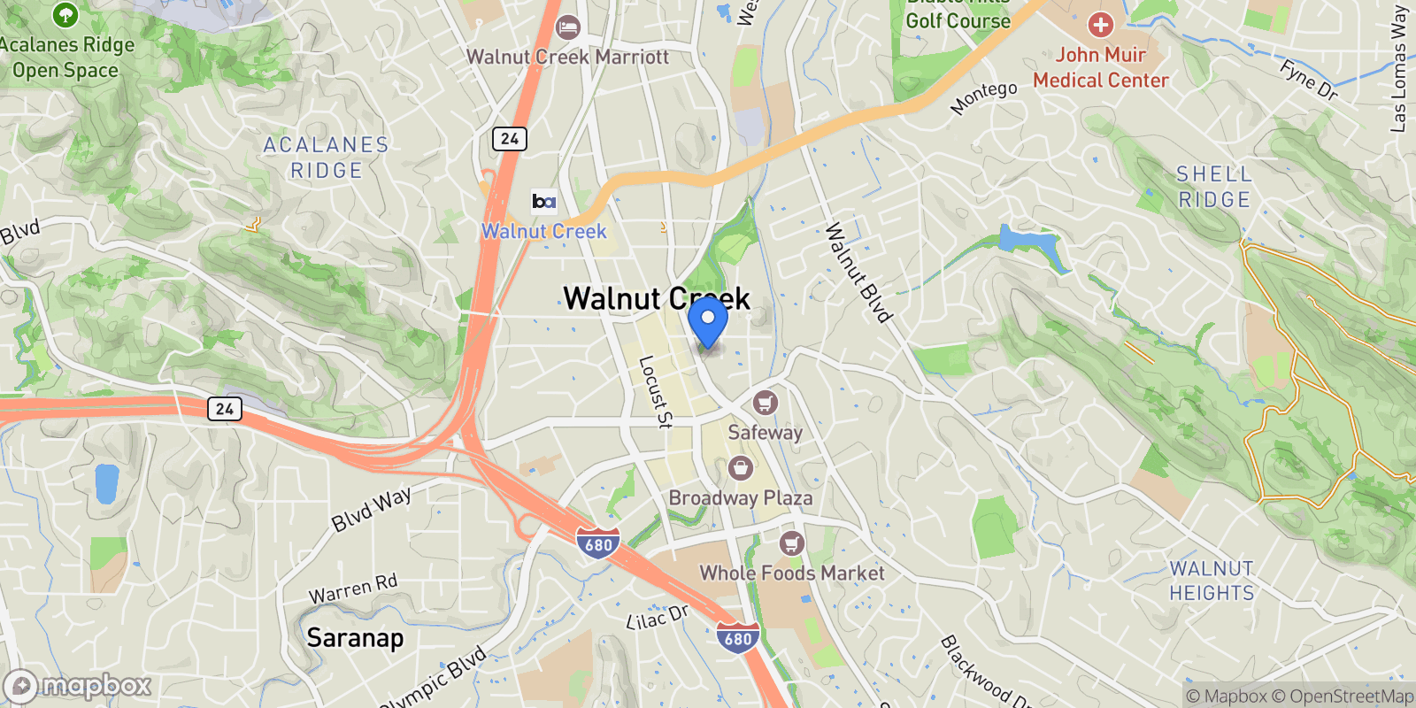 Map showing 1282 Carmel Ct, Walnut Creek, California, United States.
