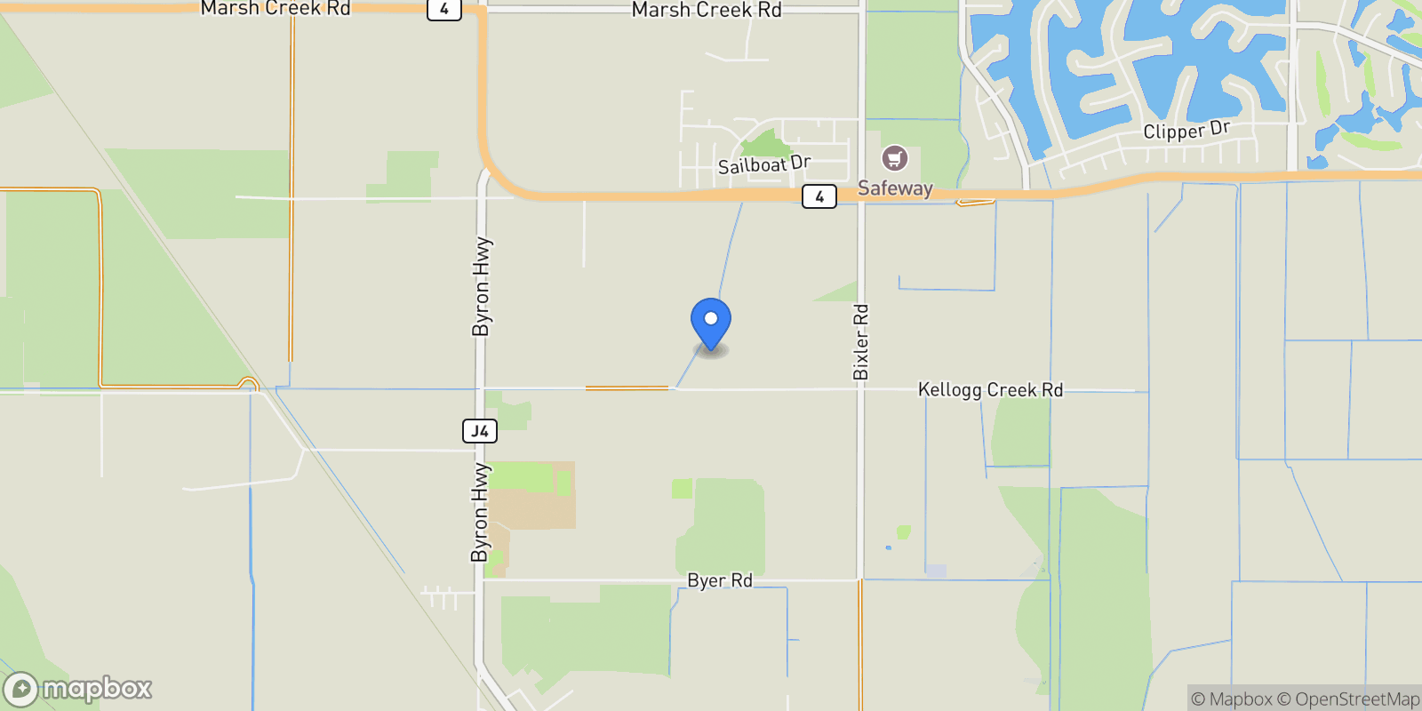 Map showing 3335 Kellogg Creek Rd, Byron, California, United States.