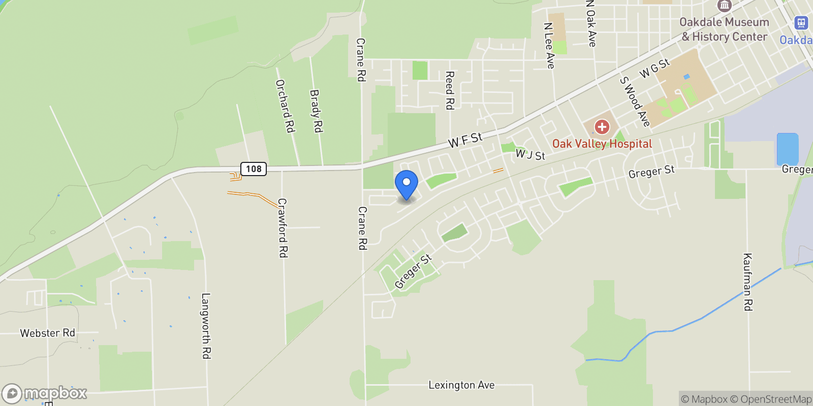 Map showing 2532 Laurel Ridge Court, Oakdale, CA 95361, Oakdale, California, United States.