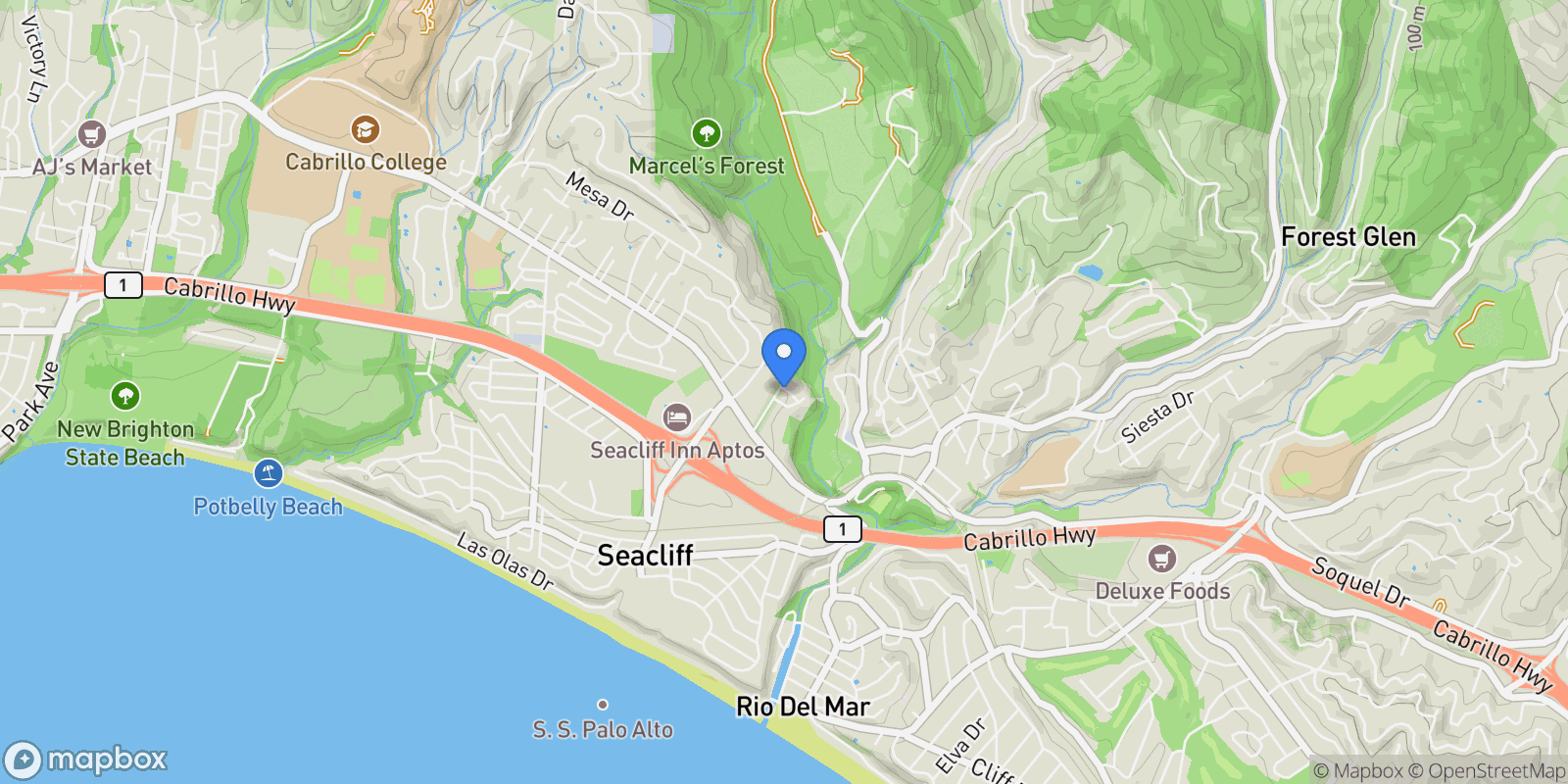Map showing 3372 Aptos Rancho Road, Aptos, CA 95003, Aptos, California, United States.