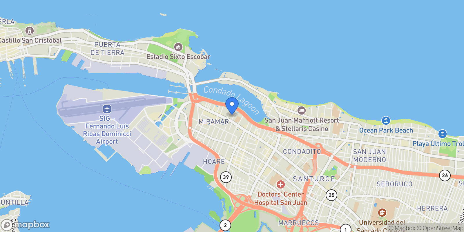 Map showing 552 Waymouth St., Apt. C, San Juan, 00907, San Juan, San Juan, Puerto Rico.