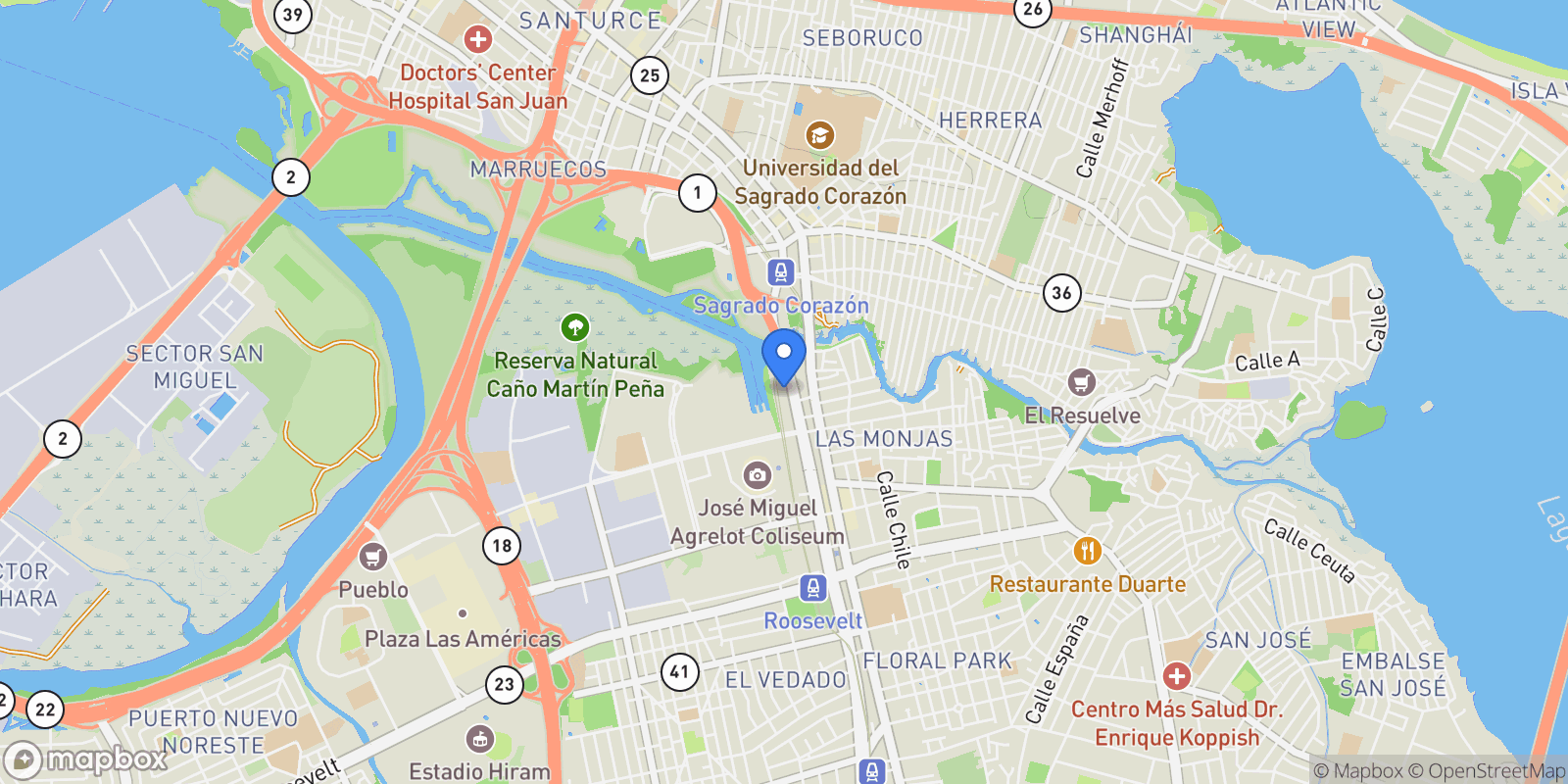 Map showing 48 Munoz Rivera Ave., Apt. 807, San Juan, 00918, San Juan, San Juan, Puerto Rico.
