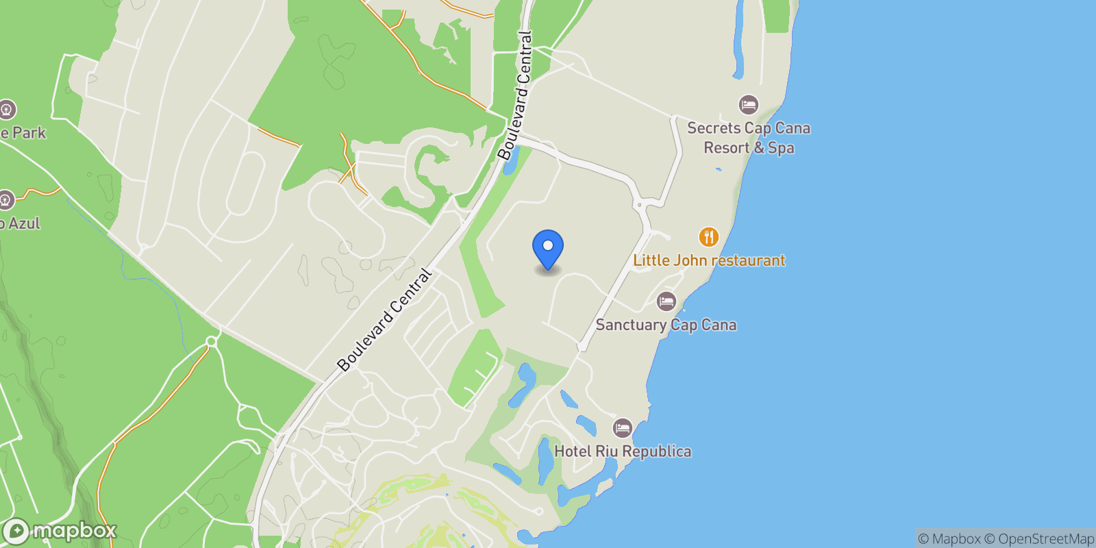 Map showing FHFV+CFV, Punta Cana 23000, Dominican Republic, Juanillo, La Altagracia Province, Dominican Republic.