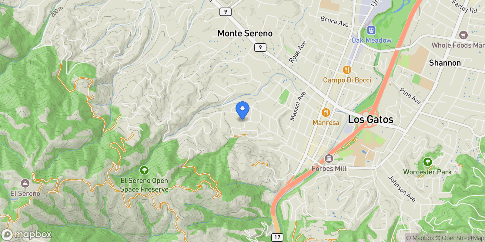 Map showing 600 Pennsylvania, Los Gatos, California, United States.