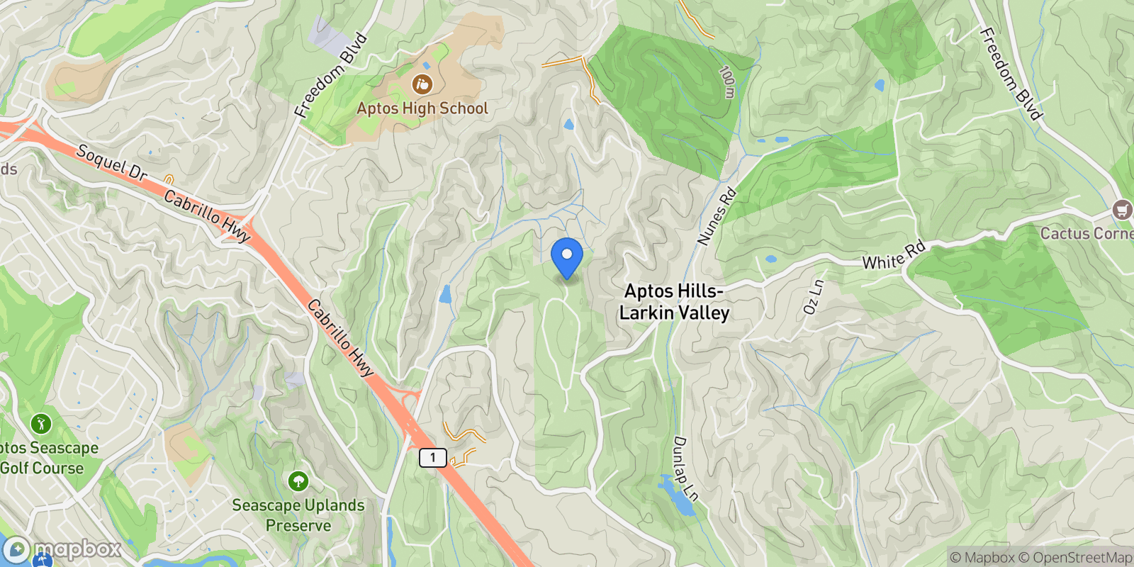 Map showing 388 Aptos Ridge Circle, Watsonville, California, United States.