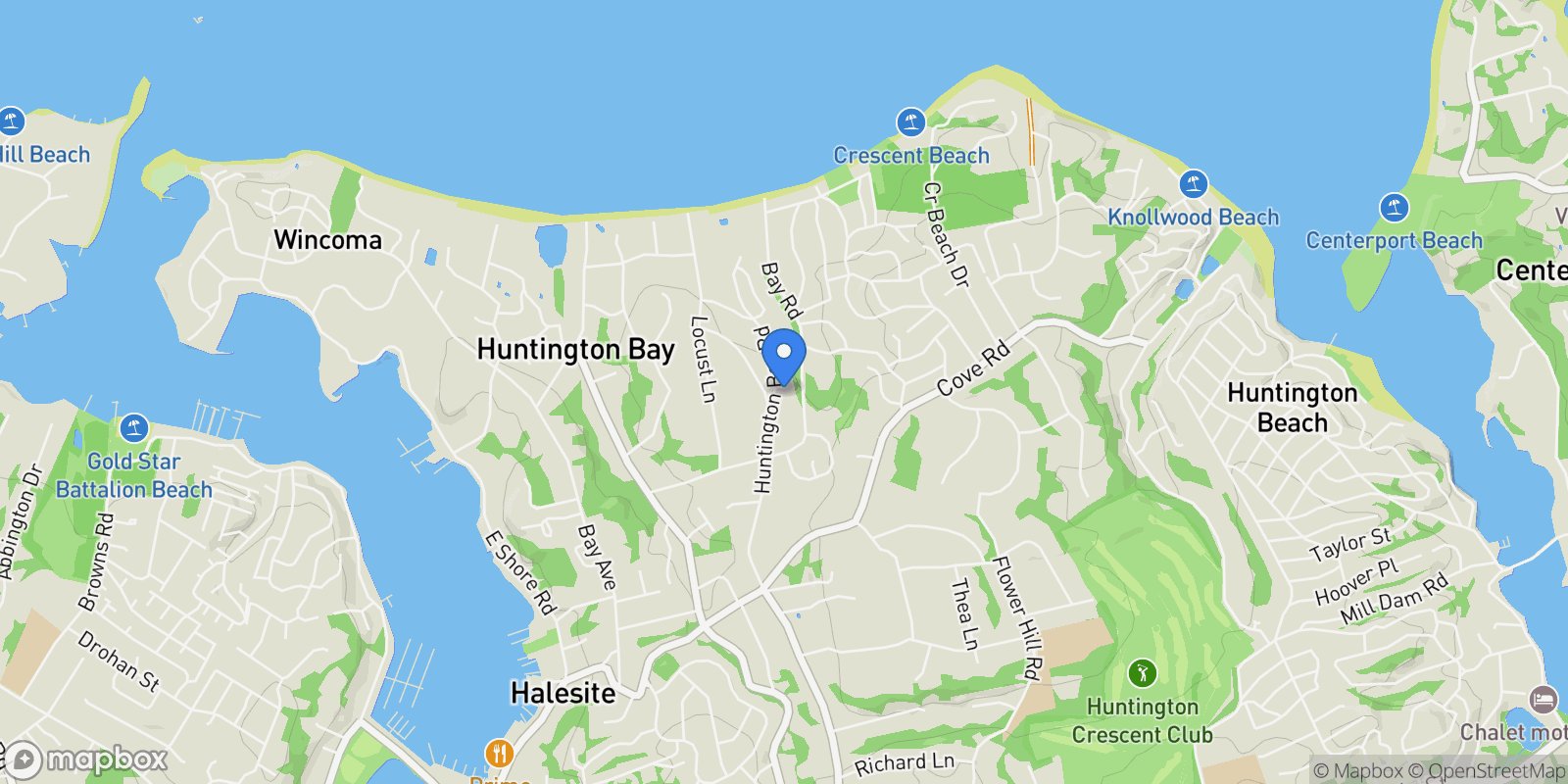 Map showing 262 Huntington Bay Road, Halesite, New York, United States.