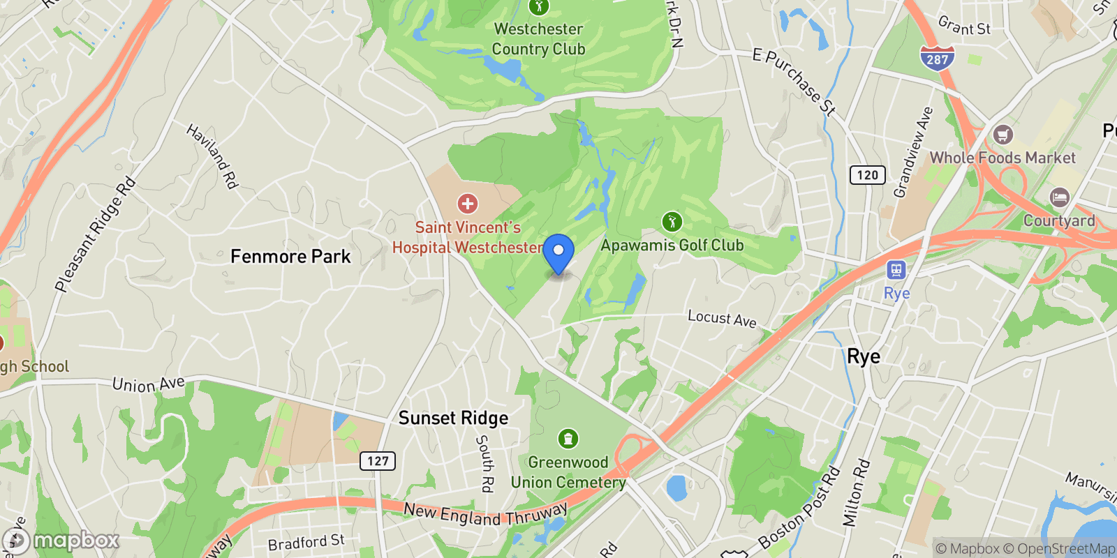 Map showing 11 Boxwood Lane, Harrison, New York, United States.