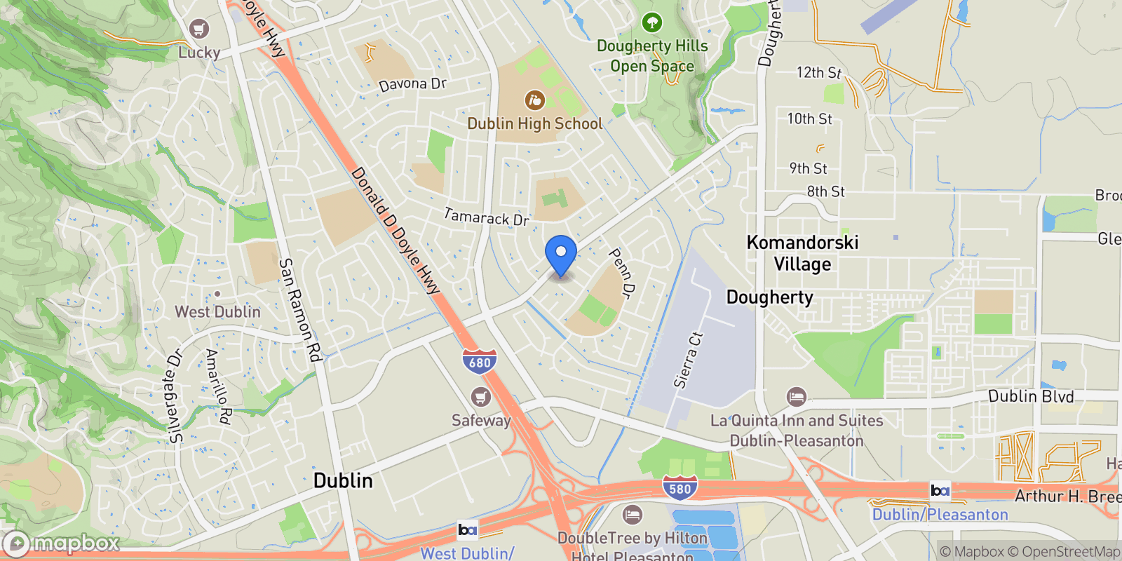 Map showing 7065 Lancaster Ct, Dublin, California, United States.