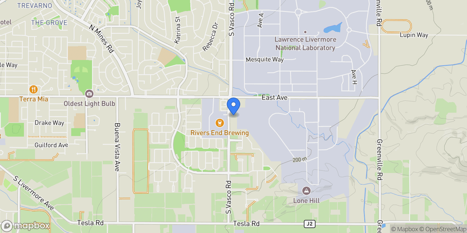 Map showing 2072 S Vasco Rd, Livermore, California, United States.