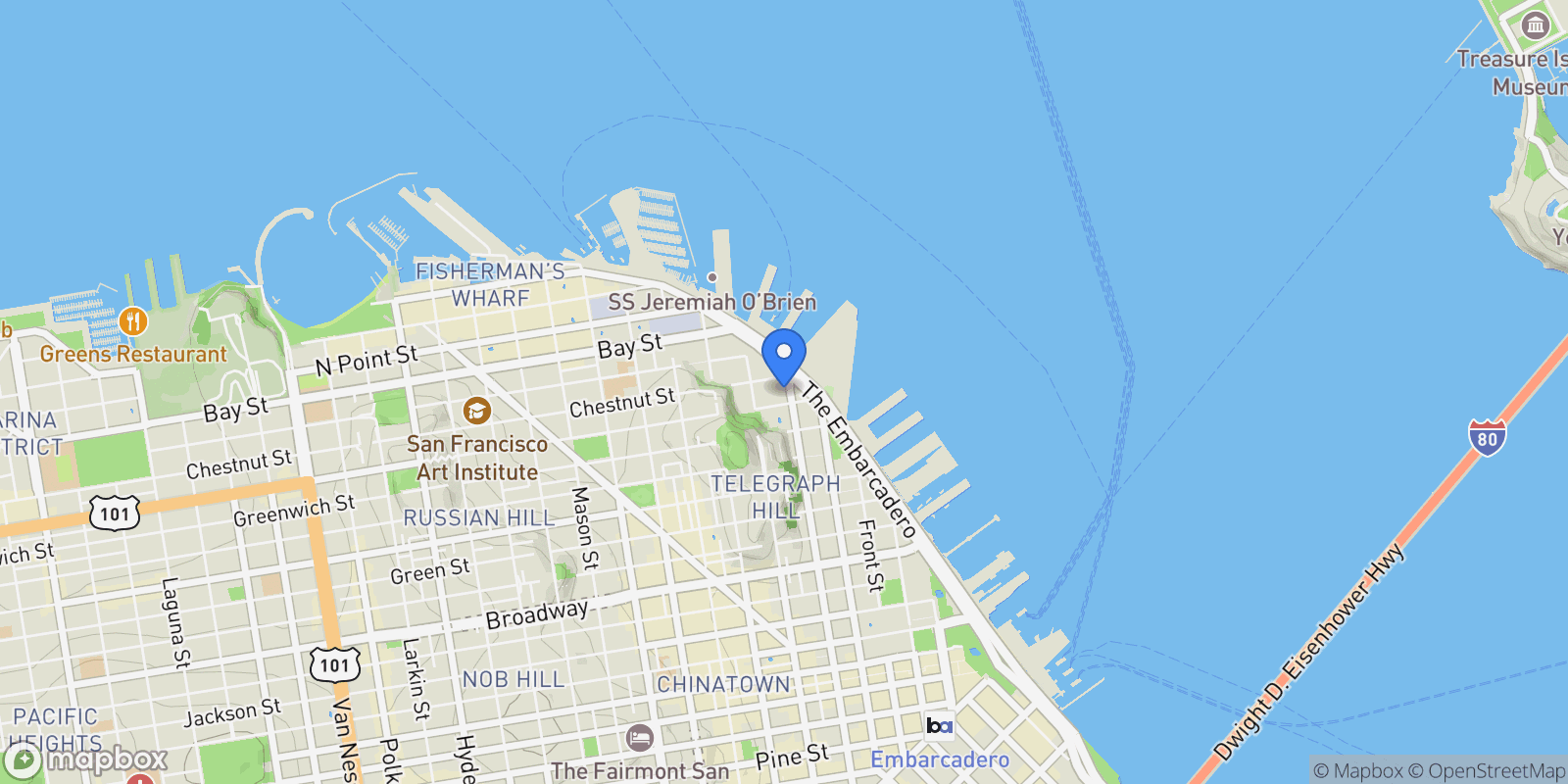 Map showing 156 Lombard St, San Francisco, California, United States.